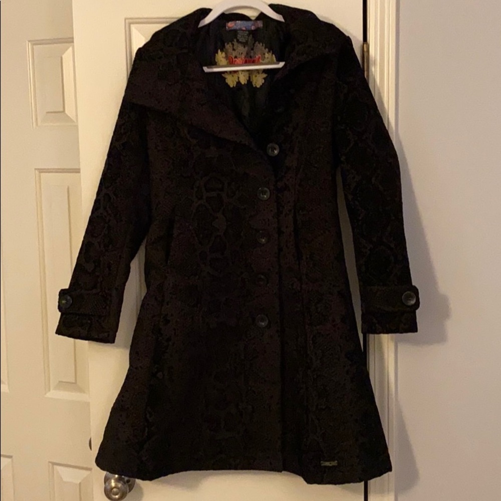 Black Damask Coat Desigual